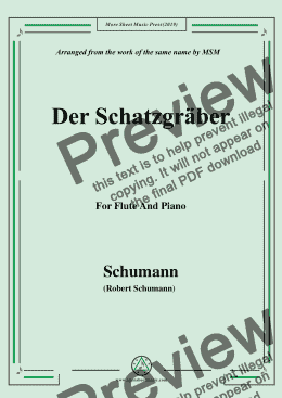page one of Schumann-Der Schatzgräber,for Flute and Piano