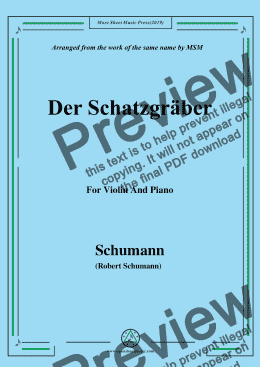 page one of Schumann-Der Schatzgräber,for Violin and Piano
