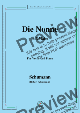 page one of Schumann-Die Nonne,in E Major,for Voice and Piano