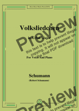 page one of Schumann-Volksliedchen,in G flat Major,for Voice and Piano