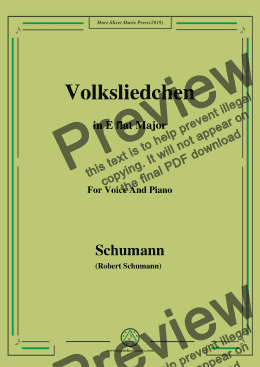 page one of Schumann-Volksliedchen,in E flat Major,for Voice and Piano