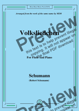 page one of Schumann-Volksliedchen,for Flute and Piano