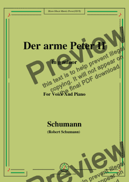 page one of Schumann-Der arme Peter 2,in g minor,for Voice and Piano