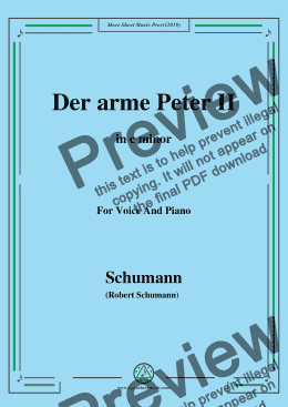 page one of Schumann-Der arme Peter 2,in c minor,for Voice and Piano