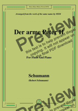 page one of Schumann-Der arme Peter 2,for Flute and Piano