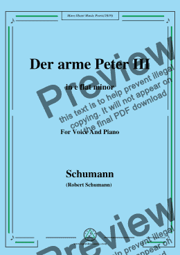 page one of Schumann-Der arme Peter 3,in e flat minor,for Voice and Piano