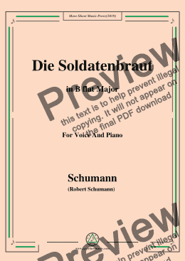 page one of Schumann-Die Soldntenbraut,in B flat Major,for Voice and Piano