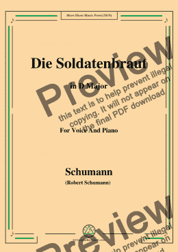 page one of Schumann-Die Soldntenbraut,in D Major,for Voice and Piano