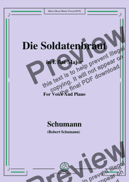 page one of Schumann-Die Soldntenbraut,in E flat Major,for Voice and Piano