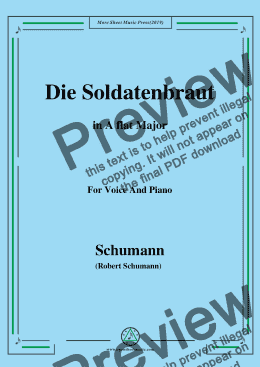 page one of Schumann-Die Soldntenbraut,in A flat Major,for Voice and Piano