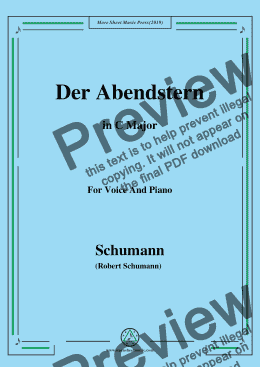 page one of Schumann-Der Abendstern,in C Major,Op.79,No.1,for Voice and Piano