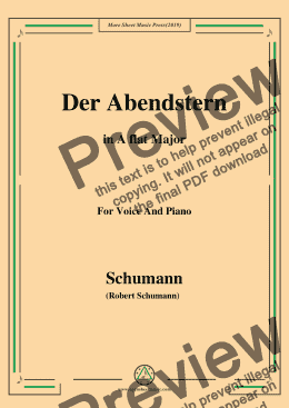 page one of Schumann-Der Abendstern,in A flat Major,Op.79,No.1,for Voice and Piano