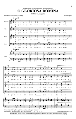 page one of O Gloriosa Domina (SATB Choir)