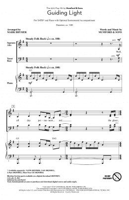 page one of Guiding Light (arr. Mark Brymer) (SATB Choir)