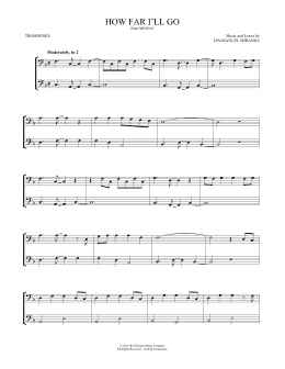 page one of How Far I'll Go (from Moana) (arr. Mark Phillips) (Trombone Duet)