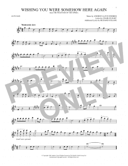 page one of Wishing You Were Somehow Here Again (from The Phantom Of The Opera) (Alto Sax Solo)