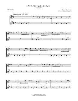 page one of You're Welcome (from Moana) (arr. Mark Phillips) (Alto Sax Duet)