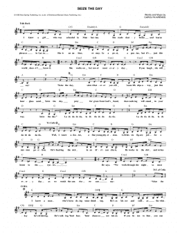 page one of Seize The Day (Lead Sheet / Fake Book)