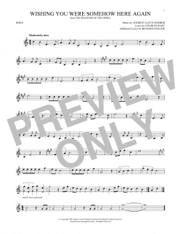 page one of Wishing You Were Somehow Here Again (from The Phantom Of The Opera) (French Horn Solo)