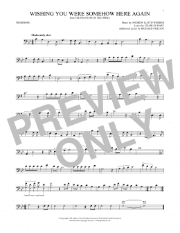 page one of Wishing You Were Somehow Here Again (from The Phantom Of The Opera) (Trombone Solo)