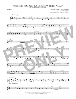 page one of Wishing You Were Somehow Here Again (from The Phantom Of The Opera) (Trumpet Solo)