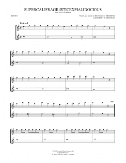 page one of Supercalifragilisticexpialidocious (from Mary Poppins) (arr. Mark Phillips) (Flute Duet)