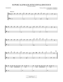 page one of Supercalifragilisticexpialidocious (from Mary Poppins) (arr. Mark Phillips) (Trombone Duet)