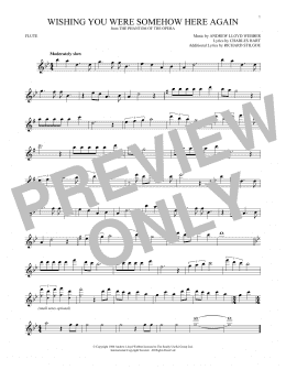 page one of Wishing You Were Somehow Here Again (from The Phantom Of The Opera) (Flute Solo)