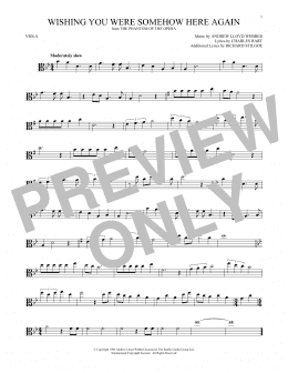 page one of Wishing You Were Somehow Here Again (from The Phantom Of The Opera) (Viola Solo)