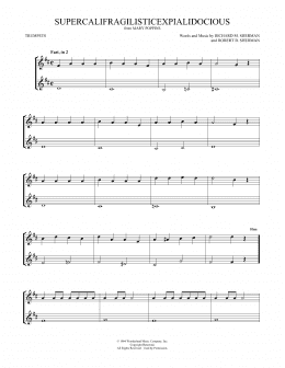 page one of Supercalifragilisticexpialidocious (from Mary Poppins) (arr. Mark Phillips) (Trumpet Duet)