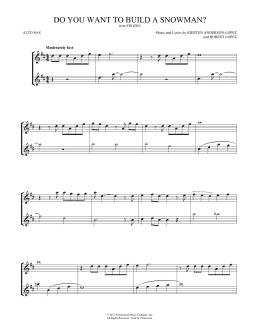 page one of Do You Want To Build A Snowman? (from Frozen) (Alto Sax Duet)