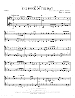 page one of (Sittin' On) The Dock Of The Bay (Violin Duet)