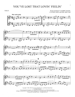 page one of You've Lost That Lovin' Feelin' (Violin Duet)