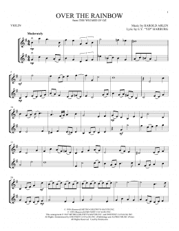 page one of Over The Rainbow (Violin Duet)