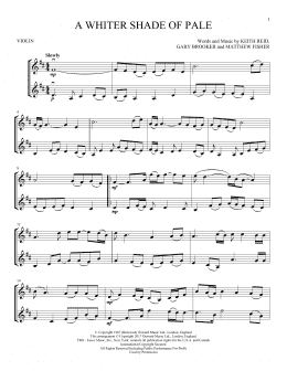 page one of A Whiter Shade Of Pale (Violin Duet)