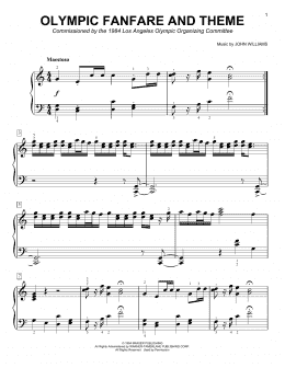 page one of Olympic Fanfare And Theme (Easy Piano)