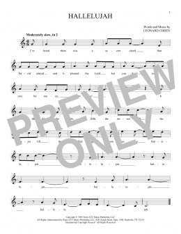 page one of Hallelujah (Ocarina)
