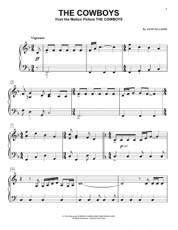 page one of The Cowboys (Easy Piano)