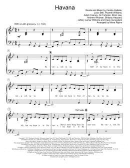 page one of Havana (feat. Young Thug) (arr. Mona Rejino) (Educational Piano)