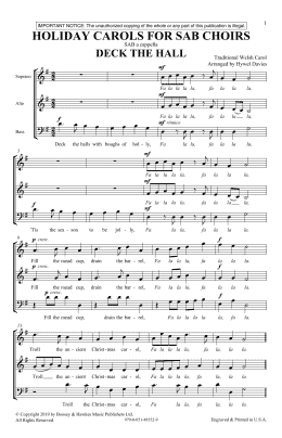page one of Holiday Carols for SAB Choirs (SAB Choir)