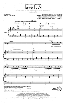 page one of Have It All (arr. Roger Emerson) (3-Part Mixed Choir)