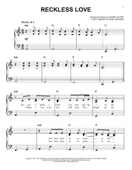 page one of Reckless Love (Easy Piano)