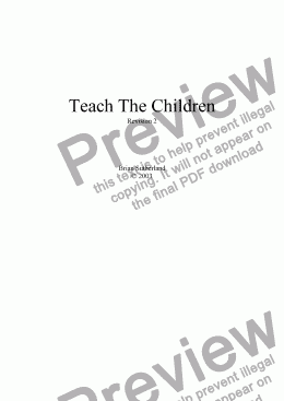 page one of Teach the Children