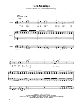 page one of Hello, Goodbye (Keyboard Transcription)
