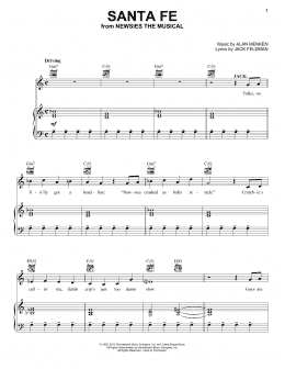 page one of Santa Fe (from Newsies: The Musical) (Vocal Pro + Piano/Guitar)