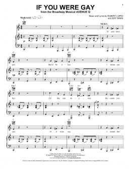 page one of If You Were Gay (from Avenue Q) (Vocal Pro + Piano/Guitar)
