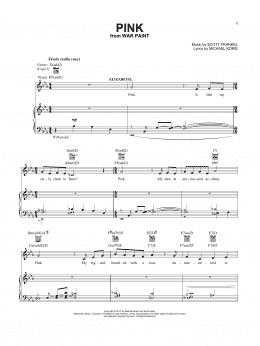 page one of Pink (from War Paint) (Vocal Pro + Piano/Guitar)