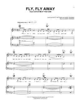 page one of Fly, Fly Away (from Catch Me If You Can) (Vocal Pro + Piano/Guitar)