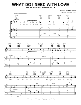 page one of What Do I Need With Love (from Thoroughly Modern Millie) (Vocal Pro + Piano/Guitar)