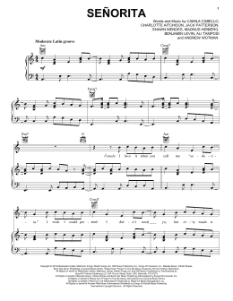 page one of Señorita (Piano, Vocal & Guitar Chords (Right-Hand Melody))
